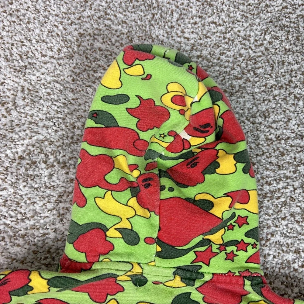 Vintage A Bathing Ape BAPE Hoodie Boy Medium Psyche Camo Full Zip Rasta Pharrell